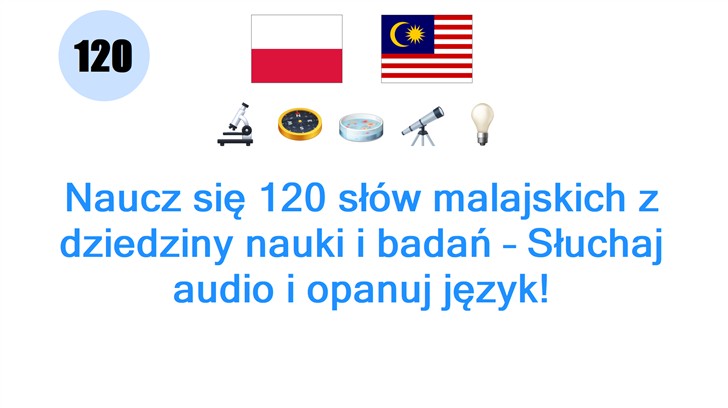 Naucz się 120 słów malajskich z dziedziny nauki i badań – Słuchaj audio i opanuj język!